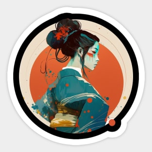 Samurai Girl Sticker